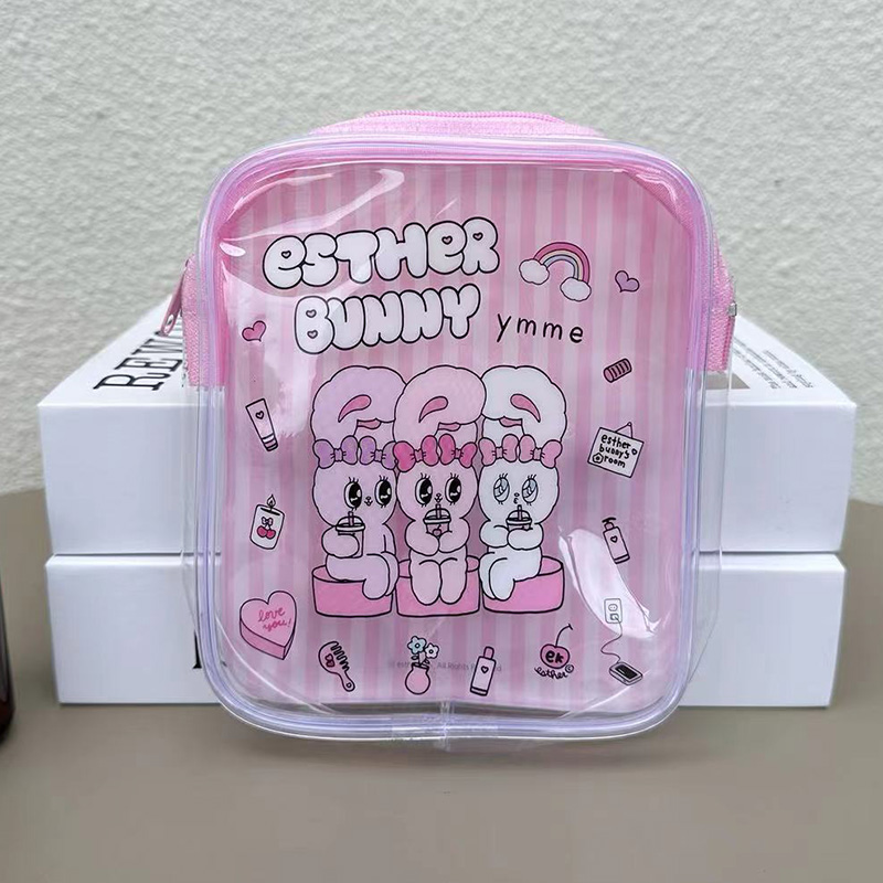 Travel Accessories Toiletries - Cute Esther Bunny Transparent Makeup Bag