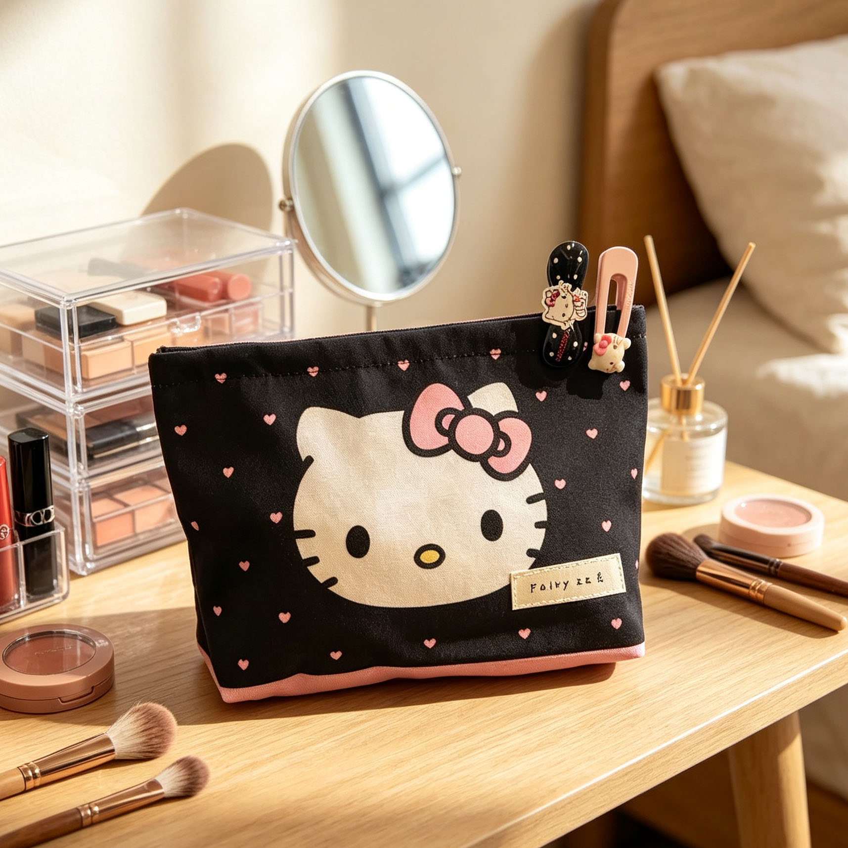 Travel Accessories Toiletries - Hello kitty Kawaii cartoon printed handheld