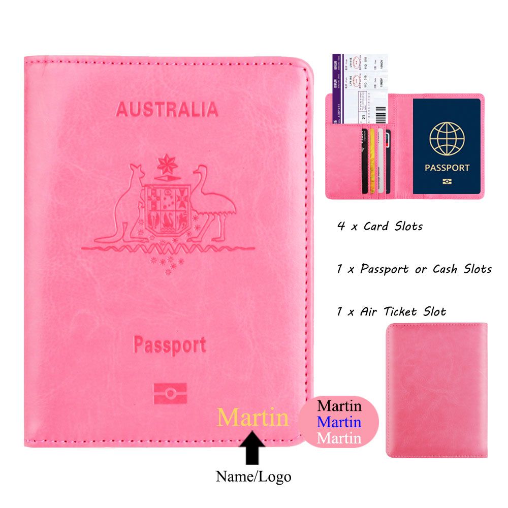 Travel Accessories Australia - Customized Name Australia RFID Blocking PU