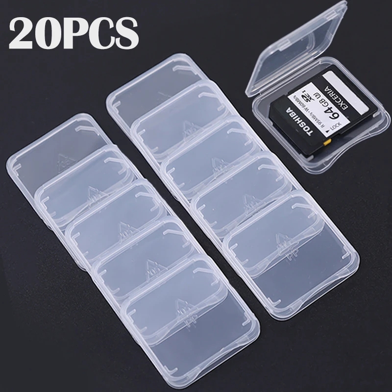 Sim Card Holder Case - 20/10/5/1PCS Transparent TF/SD Memory Cards Protective