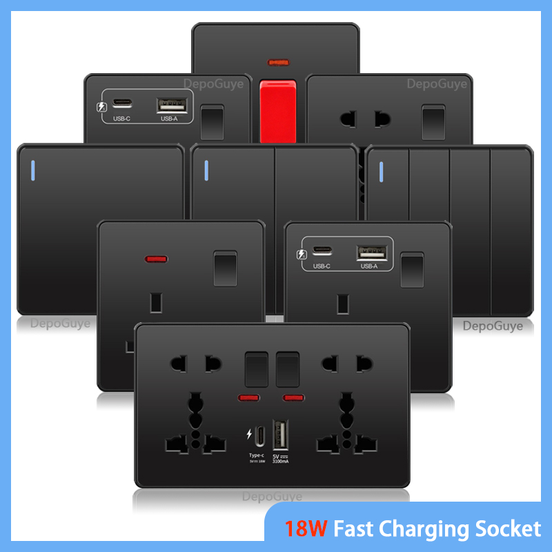 Travel Accessories Uk - Universal Black USB Type-C 18W Smart