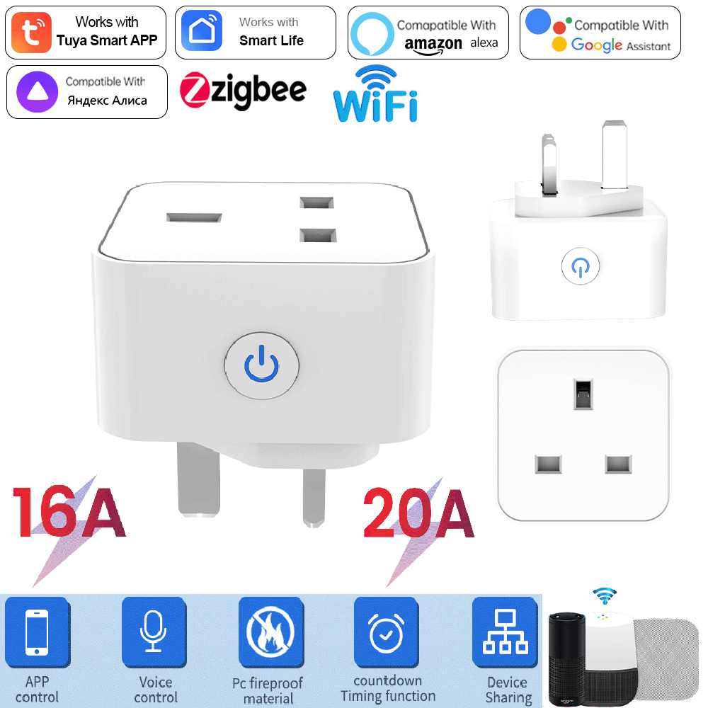 Travel Accessories Uk - Tuya Smart Socket 16A/20A WiFi or