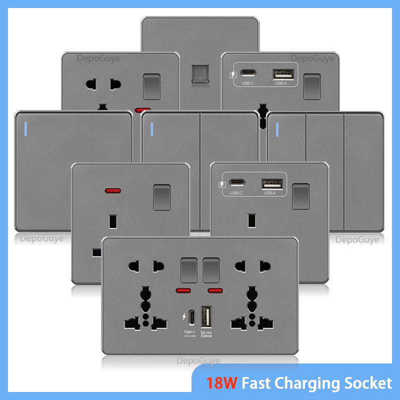 Travel Accessories Uk - UK 13A with USB Type-c 18W