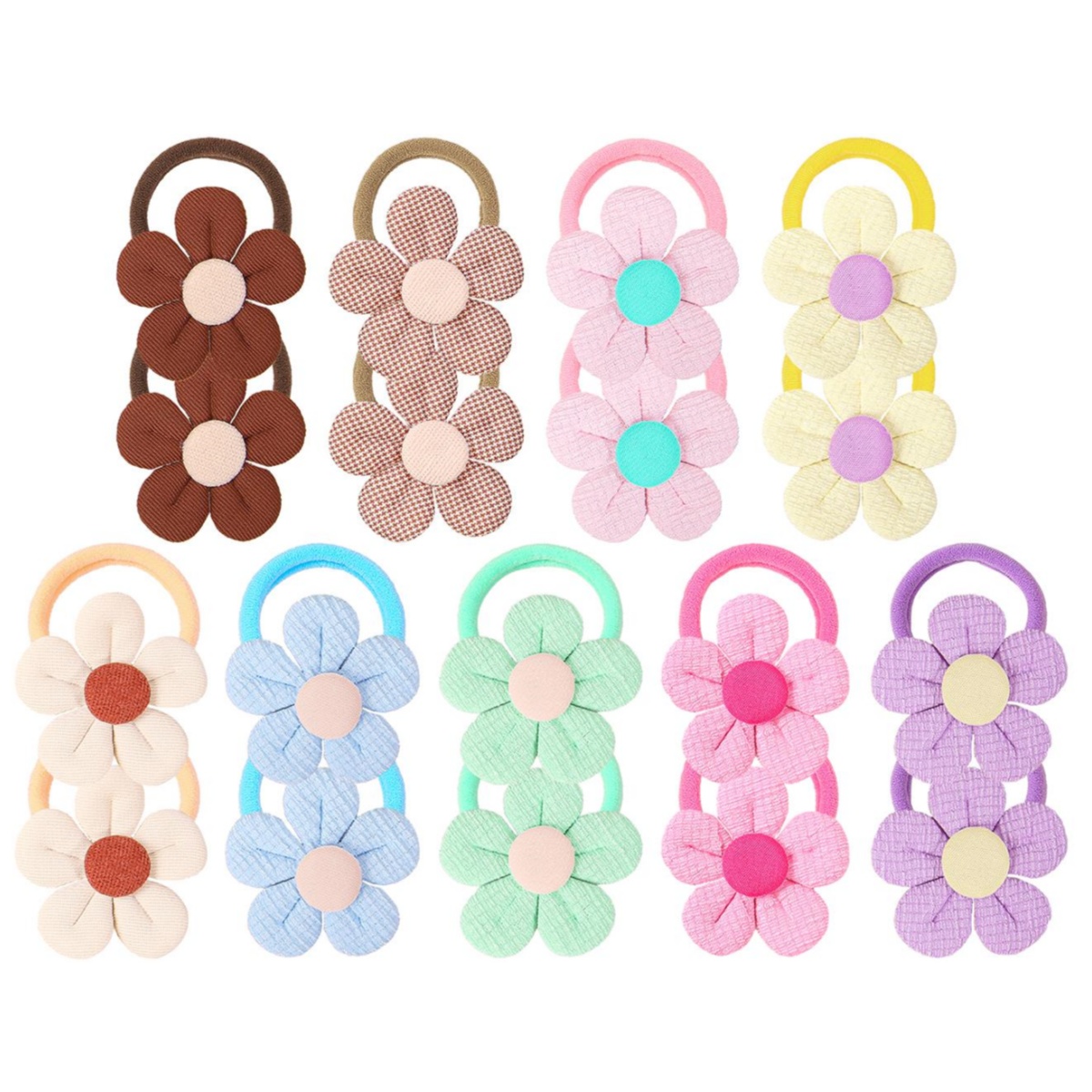 Travel Accessories For Girls - 18pcs Sunflower Hair Ties Kids Girls