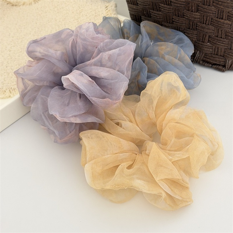 Travel Accessories For Girls - 1Pc Hair Scrunchies Oversized Organza Tie