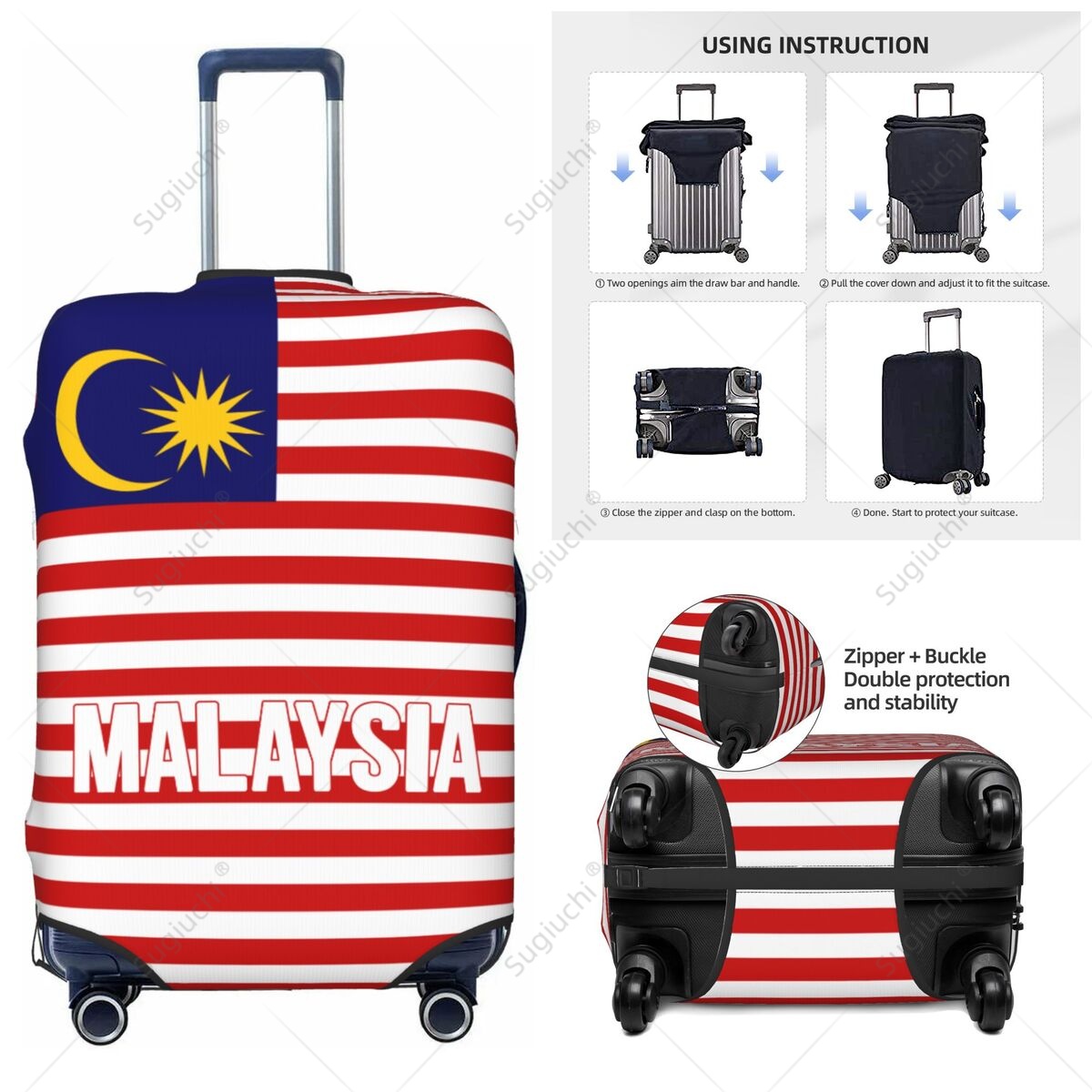 Travel Accessories Malaysia - Malaysia Flag Luggage Cover Suitcase Elastic