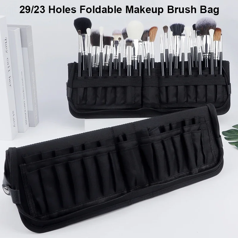 Travel Accessories Toiletries - 29/23 Holes Foldable Makeup Brush Bag