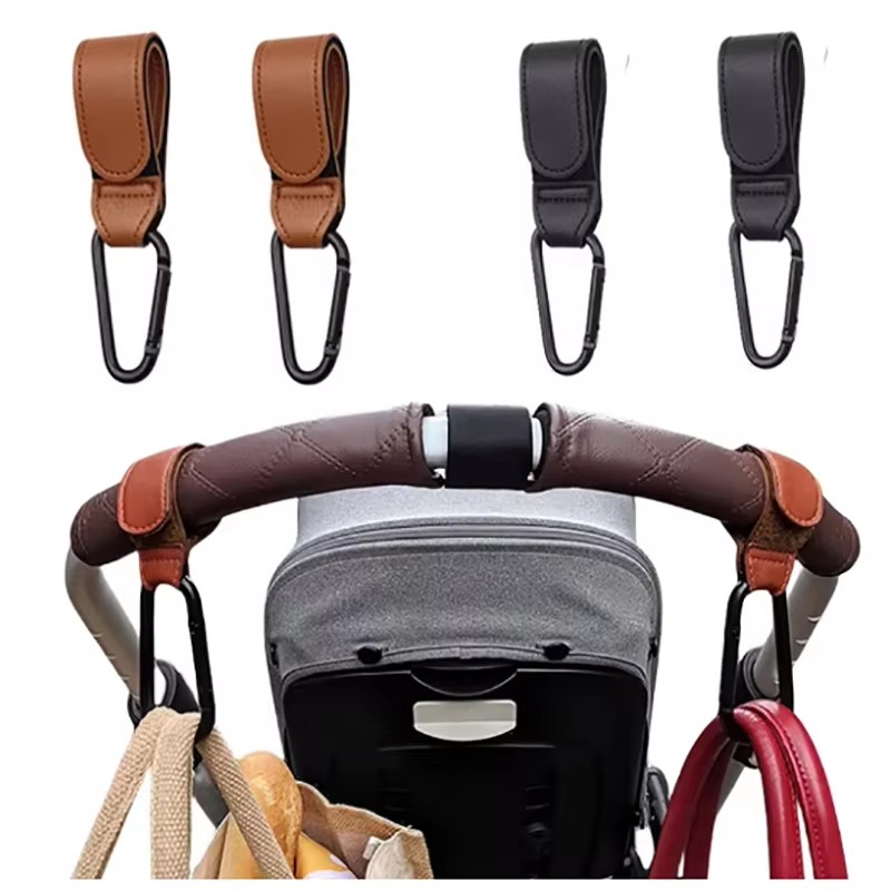 Travel Accessories For 10 Year Old Girl - Baby Stroller Hook Fashion PU Leather
