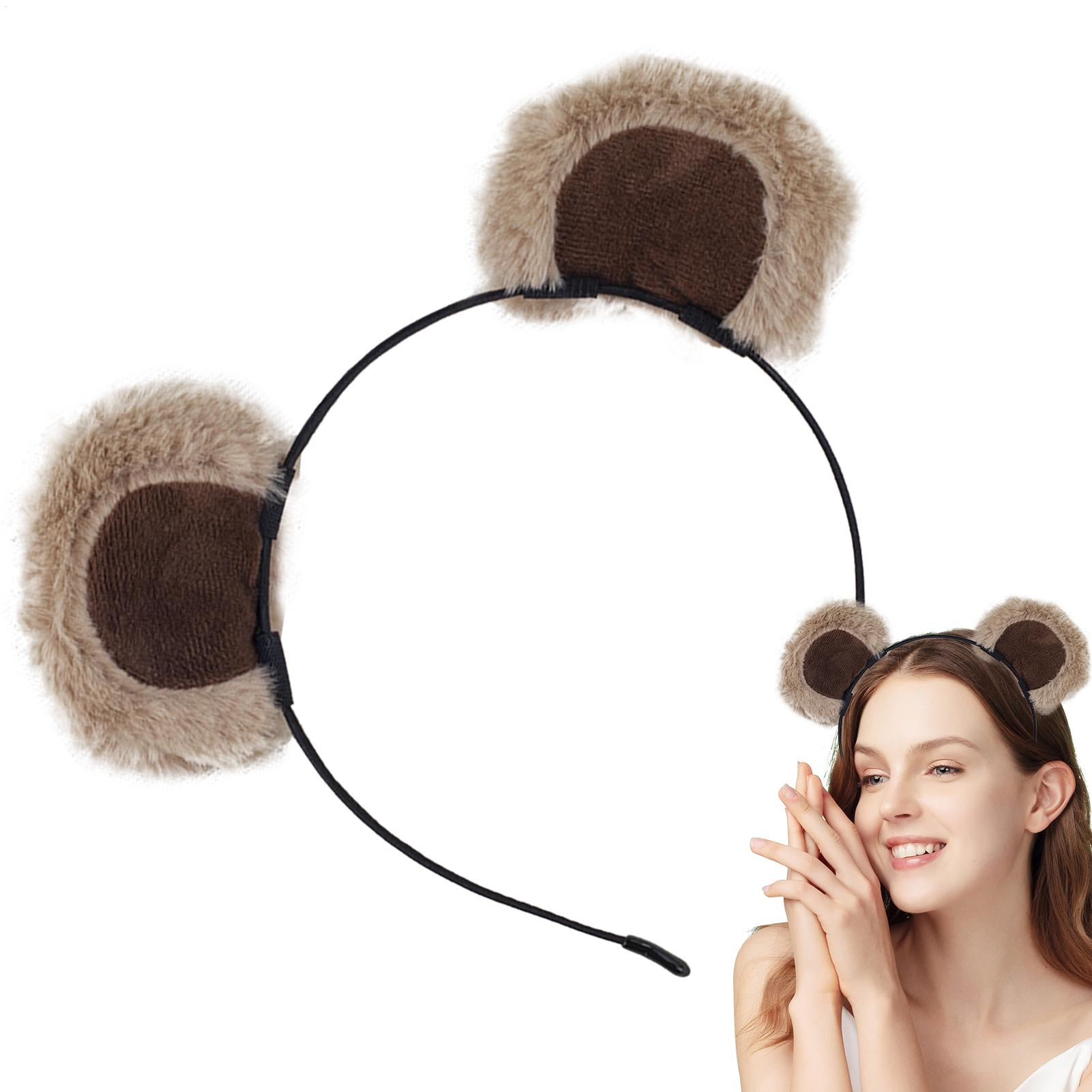Plush Bear Ear Headbands Soft  - Travel Accessories For 10 Year Old Girl 评论和价格