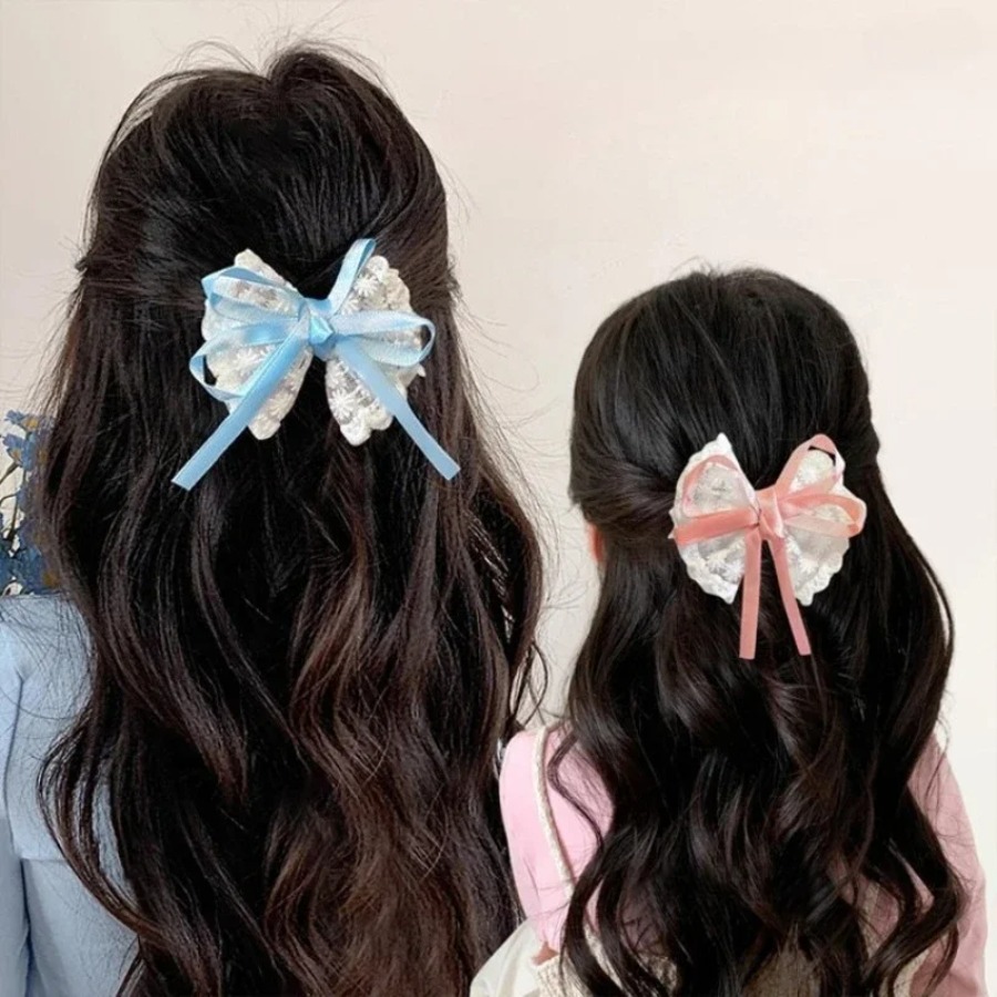 2pcs/set Cute Lace Bow Hair Cl - Travel Accessories Kit 评论和价格