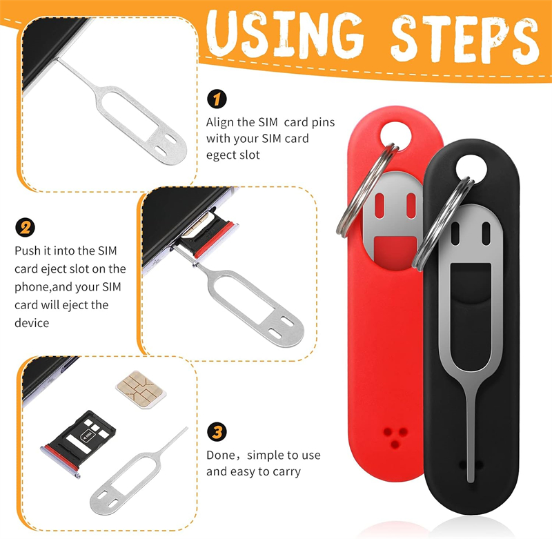 3PCS Anti-Lost Sim Card Eject  - Sim Card Holder Case 评论和价格