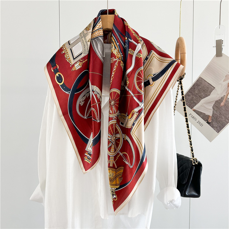 12MM Soft Silk Scarf Women 90C - Travel Accessories Bag For Women 评论和价格