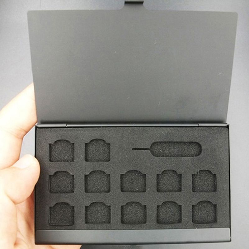 1PC 12-Slots-NANO+1-Slot-Card- - Sim Card Holder Case 评论和价格