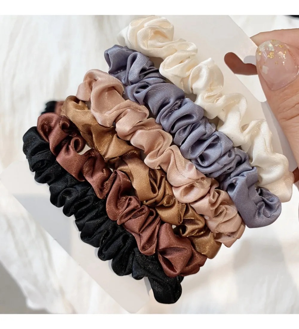 6Pcs Soft Satin Hair Scrunchie - Travel Accessories For Girls 评论和价格