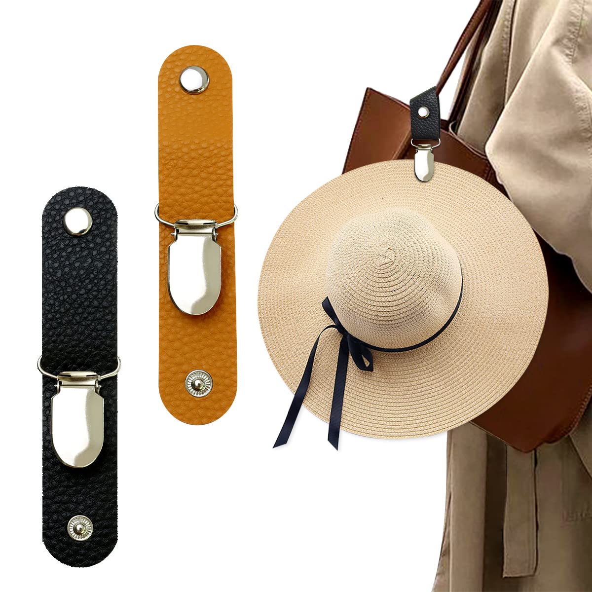PU Leather Hat Clip for Travel - Travel Accessories Bag For Men 评论和价格