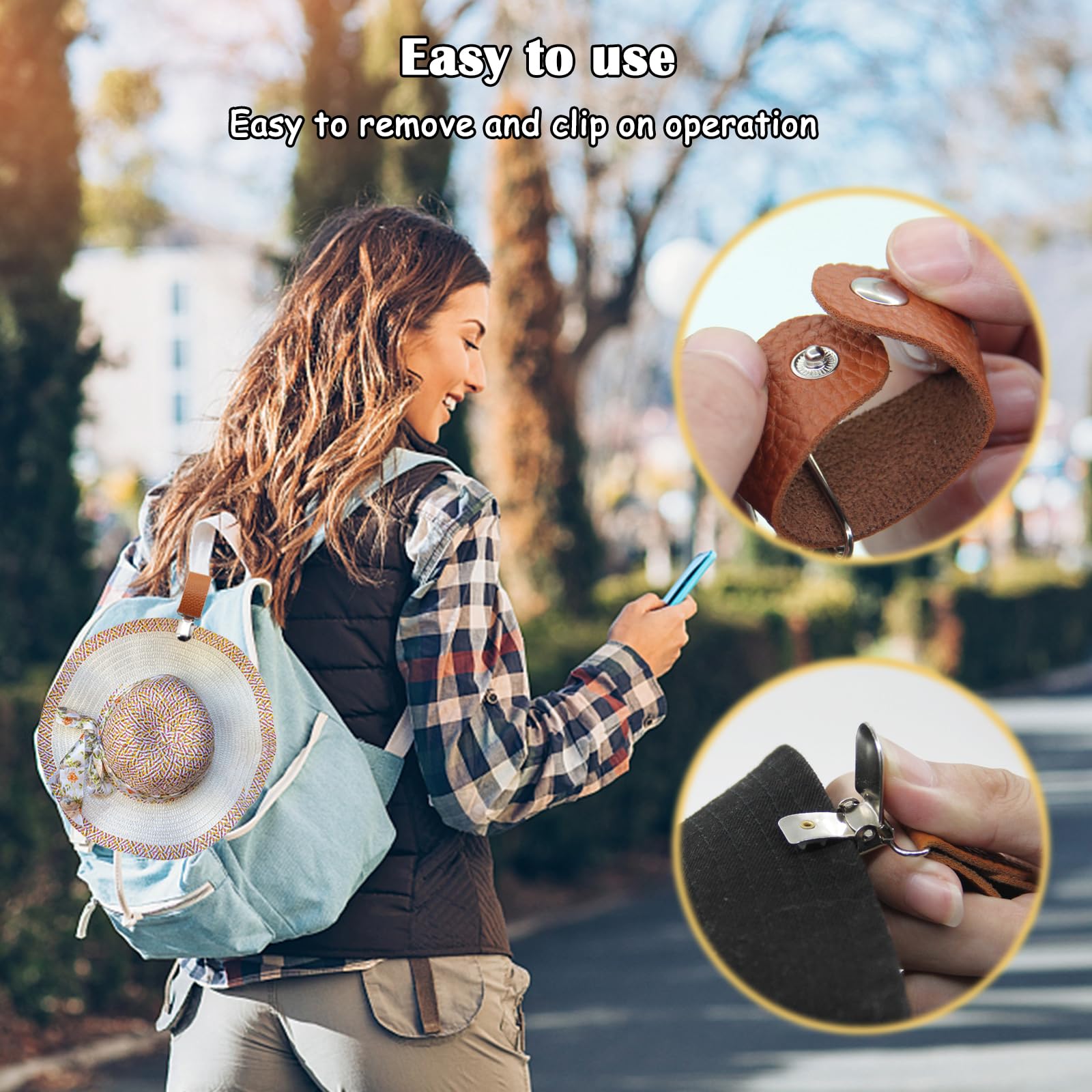 PU Leather Hat Clip for Travel - Travel Accessories Bag For Men 评论和价格