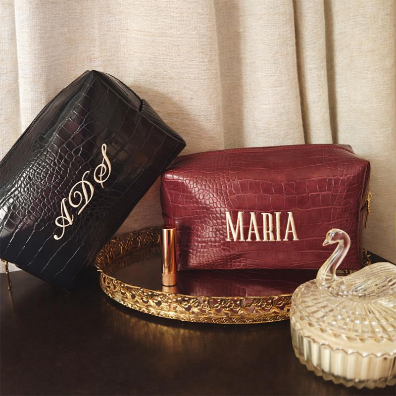 Embroidered Croc Makeup Bag Pe - Travel Accessories Present 评论和价格