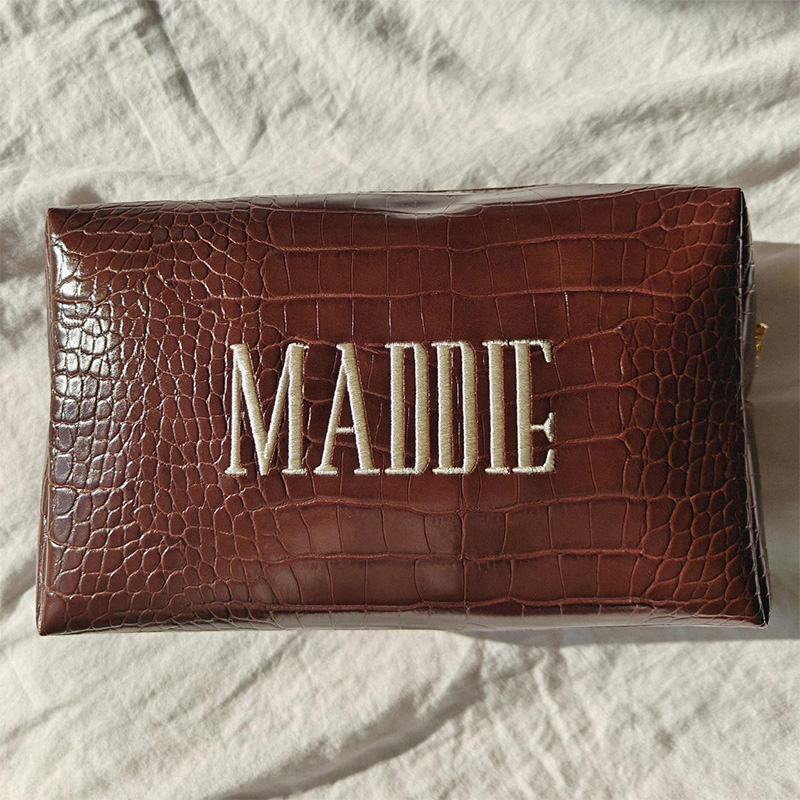 Embroidered Croc Makeup Bag Pe - Travel Accessories Present 评论和价格